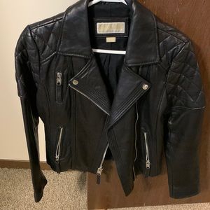 Michael Kors leather moto jacket